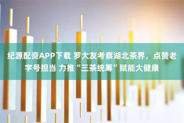 纪源配资APP下载 罗大友考察湖北茶界，点赞老字号担当 力推“三茶统筹”赋能大健康