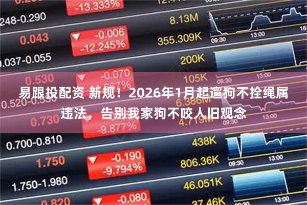 易跟投配资 新规！2026年1月起遛狗不拴绳属违法，告别我家狗不咬人旧观念