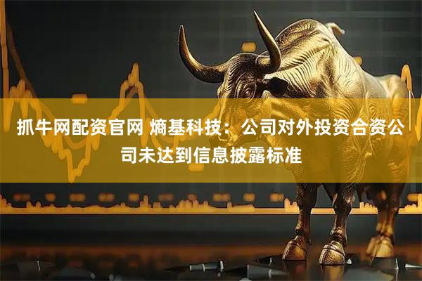 抓牛网配资官网 熵基科技：公司对外投资合资公司未达到信息披露标准