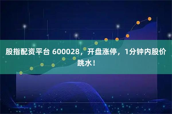 股指配资平台 600028，开盘涨停，1分钟内股价跳水！